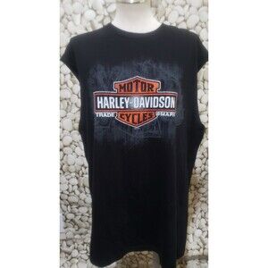 Harley Davidson Shirt Mens Size Large Corpus Christi Texas Black Muscle Cotton